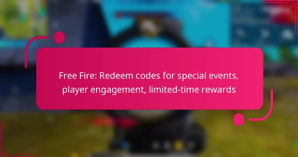 Free Fire: Redeem codes for special events, player engagement, limited-time rewards