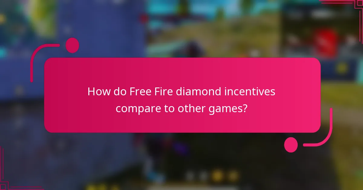 How do Free Fire diamond incentives compare to other games?