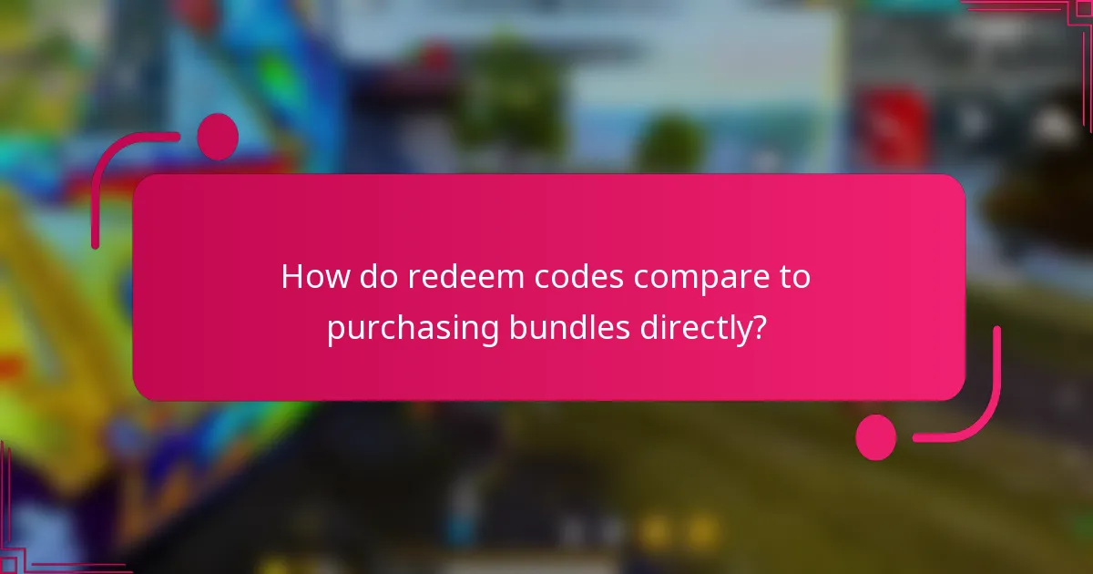 How do redeem codes compare to purchasing bundles directly?