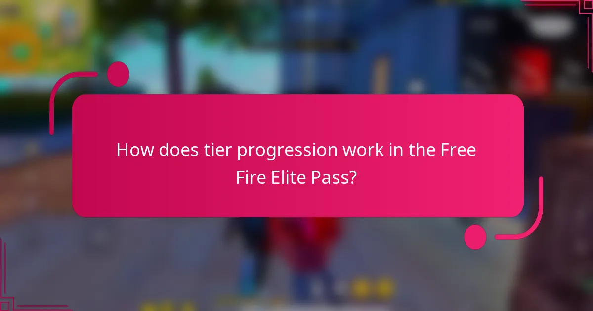 How does tier progression work in the Free Fire Elite Pass?