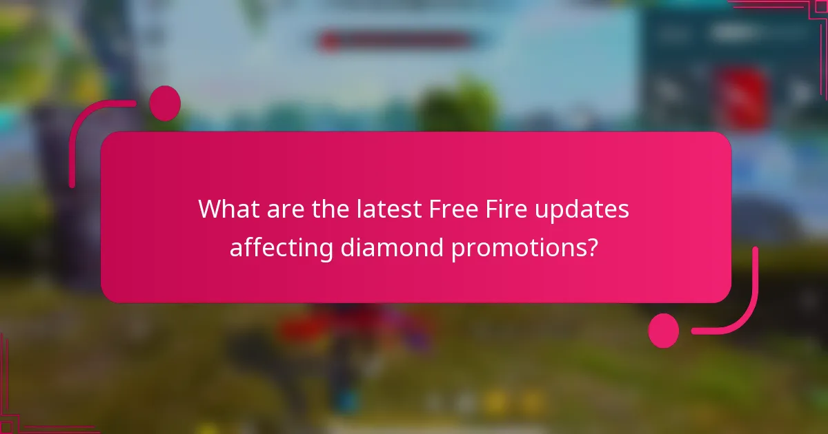What are the latest Free Fire updates affecting diamond promotions?