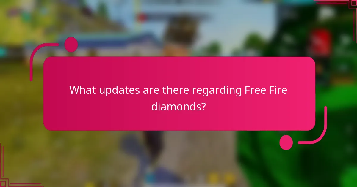 What updates are there regarding Free Fire diamonds?
