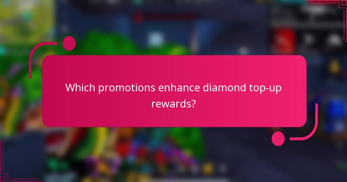 Which promotions enhance diamond top-up rewards?